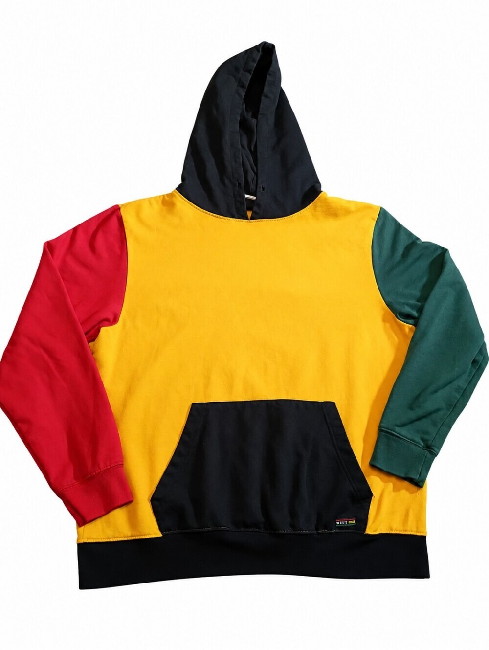 Westy MFG Co XL Color Block Hoodie Yellow Red Green Black Streetwear